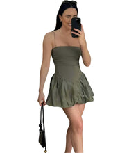 Load image into Gallery viewer, Ribbed Poplin Puff Dress
