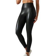 Load image into Gallery viewer, High Waist Black Leather Leggings
