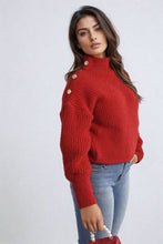 Load image into Gallery viewer, Buttons Long Sleeves Chunky Knit Top
