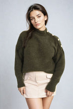 Load image into Gallery viewer, Buttons Long Sleeves Chunky Knit Top
