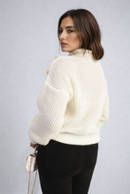 Load image into Gallery viewer, Buttons Long Sleeves Chunky Knit Top
