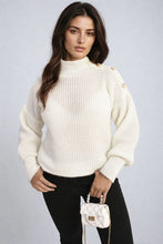 Load image into Gallery viewer, Buttons Long Sleeves Chunky Knit Top
