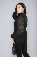 Load image into Gallery viewer, High Neck Knit Crochet Sleeve Jumper
