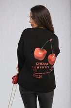 Load image into Gallery viewer, Cherry Printed Front and Back Design Oversized Knitted Jumper
