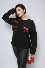 Load image into Gallery viewer, Cherry Printed Front and Back Design Oversized Knitted Jumper
