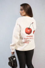 Load image into Gallery viewer, Cherry Printed Front and Back Design Oversized Knitted Jumper
