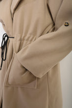 Load image into Gallery viewer, Roll Tab Sleeve Drawstring Waist Open Front Trench Coat Jacket
