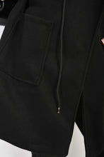 Load image into Gallery viewer, Roll Tab Sleeve Drawstring Waist Open Front Trench Coat Jacket
