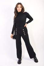 Load image into Gallery viewer, Knitted High Neck Long Sleeve Top &amp; Wide Leg Trouser Co-ord Set
