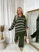 Load image into Gallery viewer, Loose Striped Knitted Top and Trouser Co-ord Set
