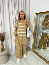 Load image into Gallery viewer, Loose Striped Knitted Top and Trouser Co-ord Set
