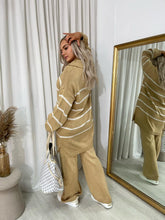 Load image into Gallery viewer, Loose Striped Knitted Top and Trouser Co-ord Set
