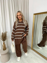 Load image into Gallery viewer, Loose Striped Knitted Top and Trouser Co-ord Set
