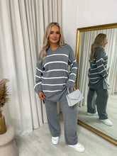 Load image into Gallery viewer, Loose Striped Knitted Top and Trouser Co-ord Set
