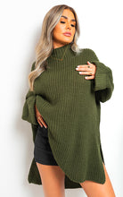 Load image into Gallery viewer, High Neck Oversized Long Sleeve Knitted Jumper
