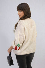 Load image into Gallery viewer, Tie Front Cherry Print Knitted Cardigan
