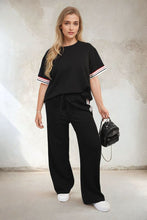 Load image into Gallery viewer, Contrast Stripe Top and Wide Leg Trouser Co-ord Set
