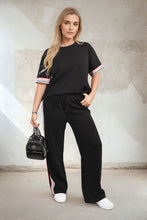 Load image into Gallery viewer, Contrast Stripe Top and Wide Leg Trouser Co-ord Set
