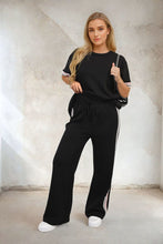 Load image into Gallery viewer, Contrast Stripe Top and Wide Leg Trouser Co-ord Set
