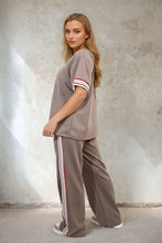 Load image into Gallery viewer, Contrast Stripe Top and Wide Leg Trouser Co-ord Set
