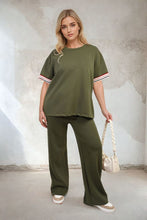 Load image into Gallery viewer, Contrast Stripe Top and Wide Leg Trouser Co-ord Set
