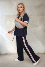 Load image into Gallery viewer, Contrast Stripe Top and Wide Leg Trouser Co-ord Set
