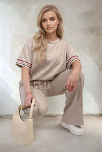 Load image into Gallery viewer, Contrast Stripe Top and Wide Leg Trouser Co-ord Set
