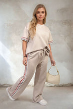 Load image into Gallery viewer, Contrast Stripe Top and Wide Leg Trouser Co-ord Set
