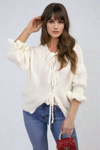 Load image into Gallery viewer, Tie Front Detail Chunky Knit Jumper
