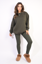 Load image into Gallery viewer, Oversized Pocket Sweatshirt and Leggings Co-ord Set
