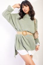 Load image into Gallery viewer, High Neck Oversized Long Sleeve Knitted Jumper
