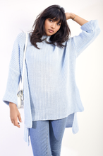 Load image into Gallery viewer, High Neck Oversized Long Sleeve Knitted Jumper
