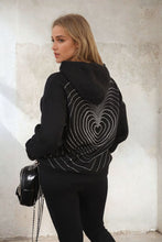 Load image into Gallery viewer, Back Heart Print Knitted Hoodie
