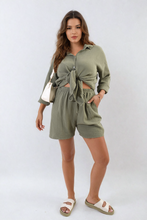 Load image into Gallery viewer, Oversized Button Front Shirt and Shorts Co-ord Set
