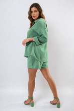 Load image into Gallery viewer, Oversized Button Front Shirt and Shorts Co-ord Set
