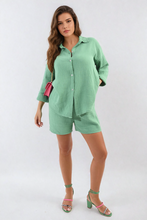 Load image into Gallery viewer, Oversized Button Front Shirt and Shorts Co-ord Set
