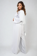 Load image into Gallery viewer, Oversized Long Sleeve Crop Top and Wide Leg Trouser Co-ord Set
